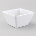 White Porcelain Square Sauce Bowl – Compact Elegance for Perfect Serving