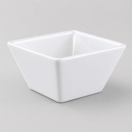 White Porcelain Square Sauce Bowl – Compact Elegance for Perfect Serving