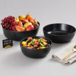 Round Black Melamine Bowl – Durable Serving Bowl for Homes & Restaurants