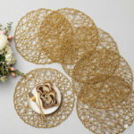 Gold Net Placemats Set (6pcs) – Elegant Dining, Lasting Impression i