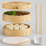 Double Bamboo Steamer Basket – Traditional Cooking, Modern Efficiency