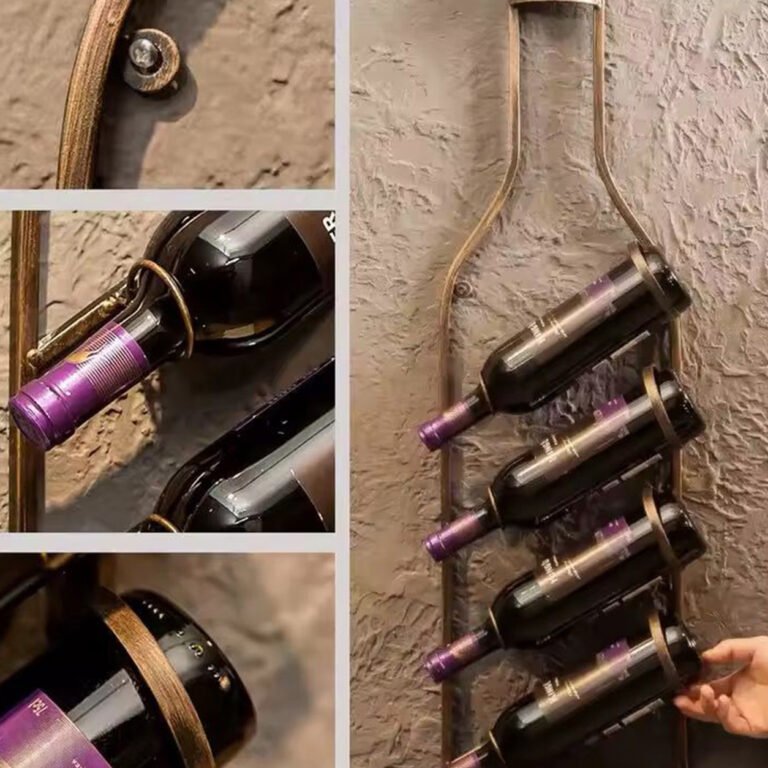 4 Bottle Wine Wall Rack – Space-Saving Storage for Homes & Bars i