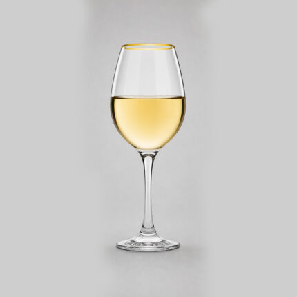 Pasabahce Amber Goblets Gold Rim Set – Luxury Glassware for Homes & Events i
