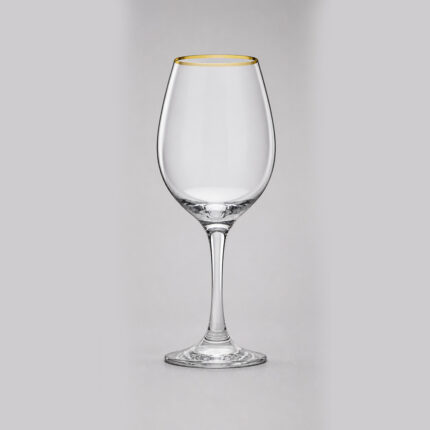 Pasabahce Amber Goblets Gold Rim Set – Luxury Glassware for Homes & Events