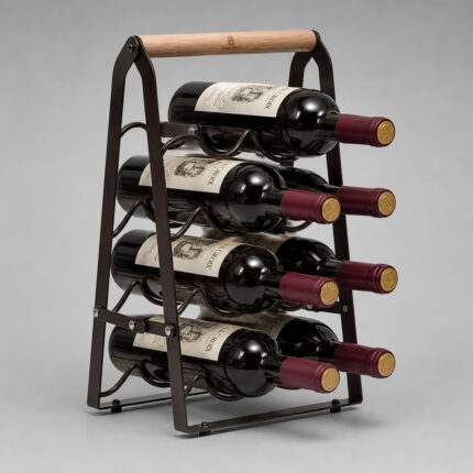 6 Bottle Wine Storage Stand – Durable Rack for Homes & Restaurants