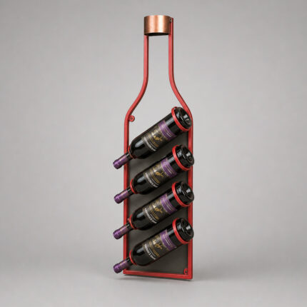4 Bottle Wine Wall Rack – Space-Saving Storage for Homes & Bars