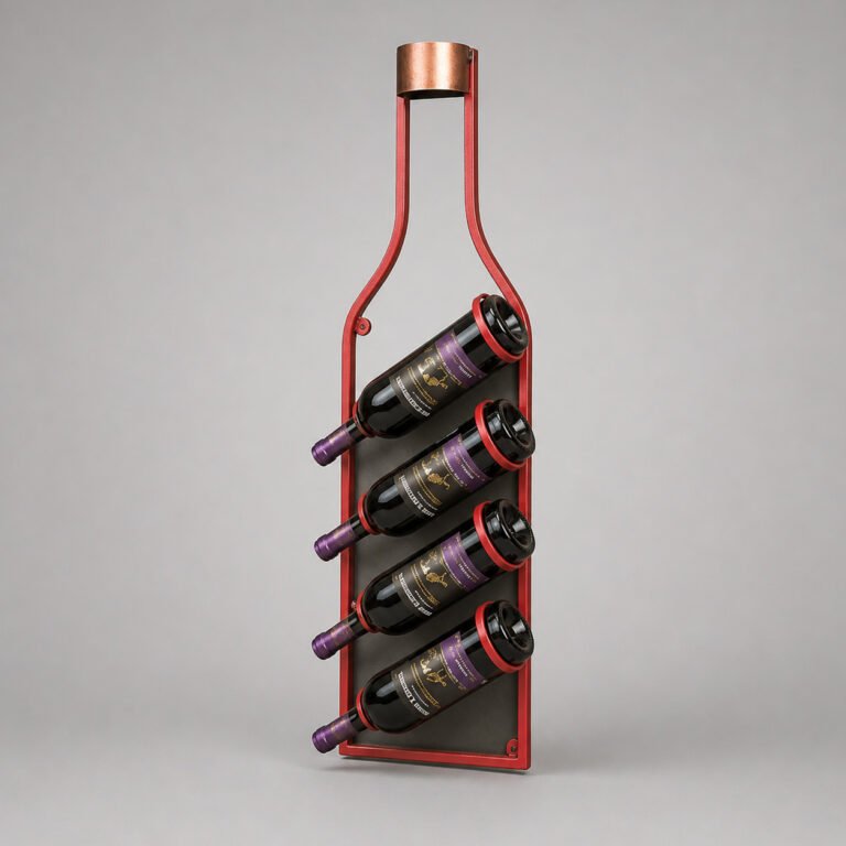 4 Bottle Wine Wall Rack – Space-Saving Storage for Homes & Bars