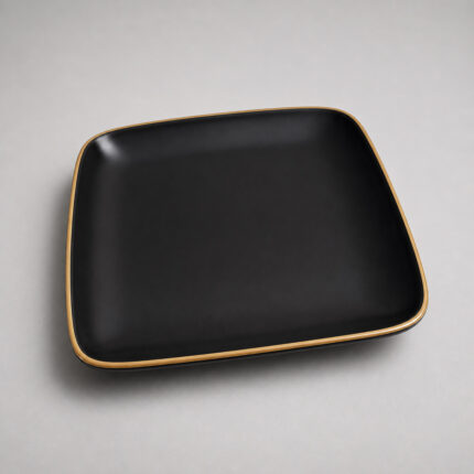 Black & Gold Porcelain Dinner Set – 16pcs for Homes & Restaurants i