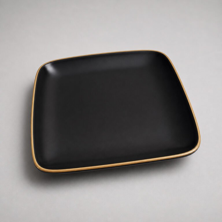 Black & Gold Porcelain Dinner Set – 16pcs for Homes & Restaurants i