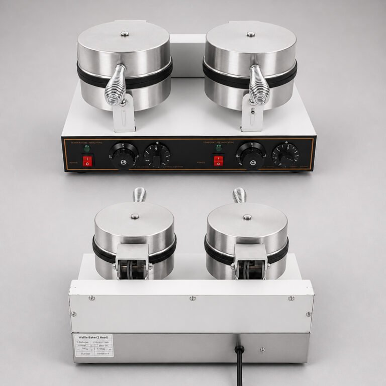 Double Round Waffle Maker – Commercial Machine for Hotels & Cafés i