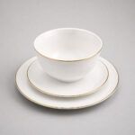 Gold & White Dinner Set – 16pcs Porcelain for Homes & Hotels