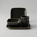 Black & Gold Porcelain Dinner Set – 16pcs for Homes & Restaurants ii