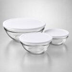 Pasabahce Chef Glass Mixing Bowl Set with Lid for Hotel Kitchens, Restaurant Kitchens, Commercial Kitchens