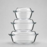 Pasabahce Borcam 3pcs Glass Ovenware Set for Hotel Kitchens, Restaurant Kitchens