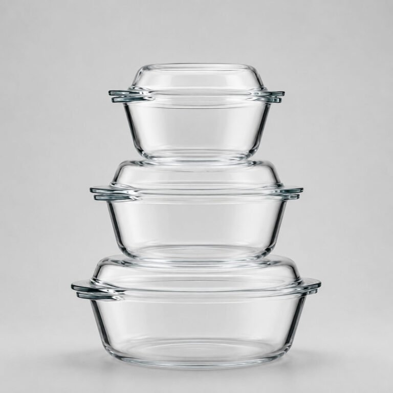 Pasabahce Borcam 3pcs Glass Ovenware Set for Hotel Kitchens, Restaurant Kitchens