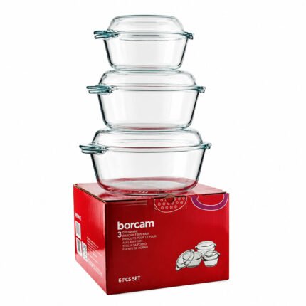 Pasabahce Borcam 3pcs Glass Ovenware Set for Hotel Kitchens, Restaurant Kitchens i