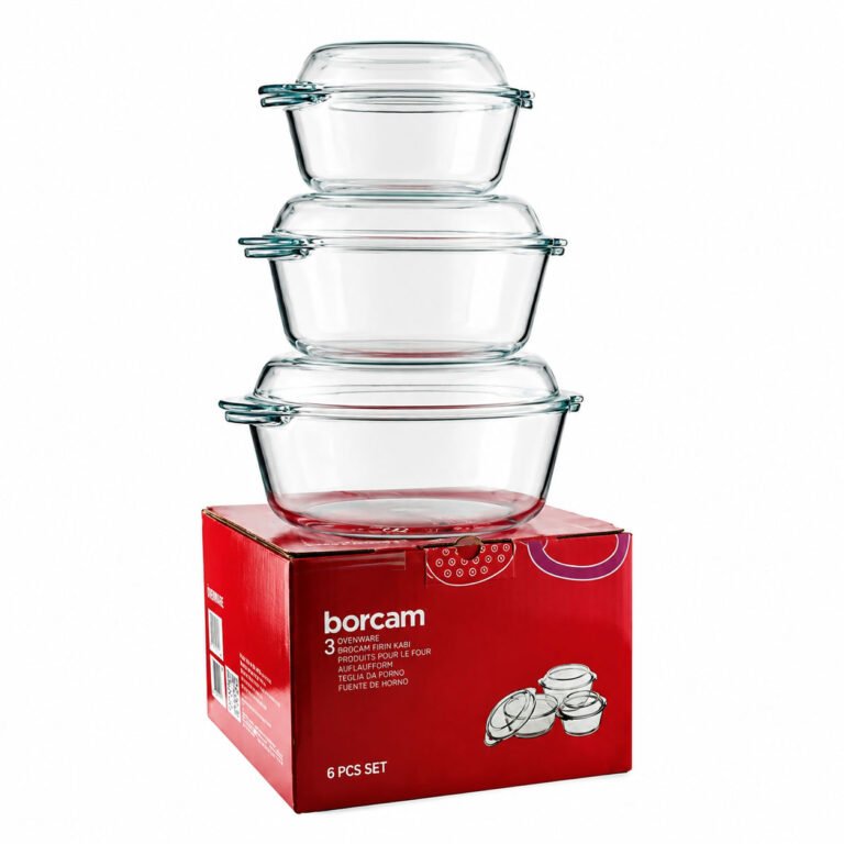 Pasabahce Borcam 3pcs Glass Ovenware Set for Hotel Kitchens, Restaurant Kitchens i
