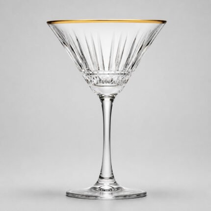 Pasabahce Elysia Gold Rim Martini Glass Set 6pcs for Hotel Kitchens, Restaurant Kitchens, Commercial Kitchens