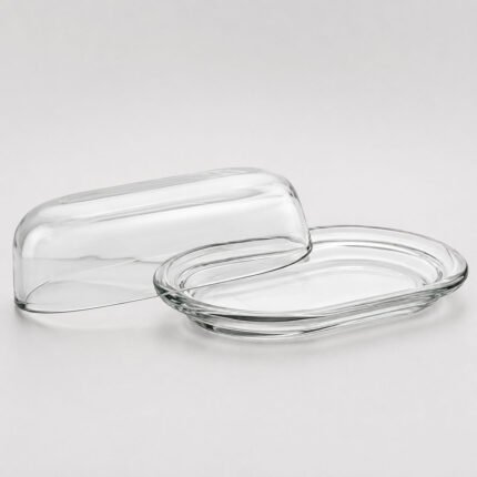 Pasabahce Glass Butter Dish for Hotel Kitchens, Restaurant Kitchens, Commercial Kitchens