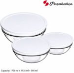 Pasabahce Chef Glass Mixing Bowl Set with Lid for Hotel Kitchens, Restaurant Kitchens, Commercial Kitchens ii