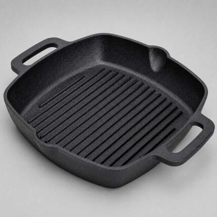 26cm Square Cast Iron Grill Pan | For Hotel Kitchens, Restaurant Kitchens, Commercial Kitchens & Industrial Kitchens