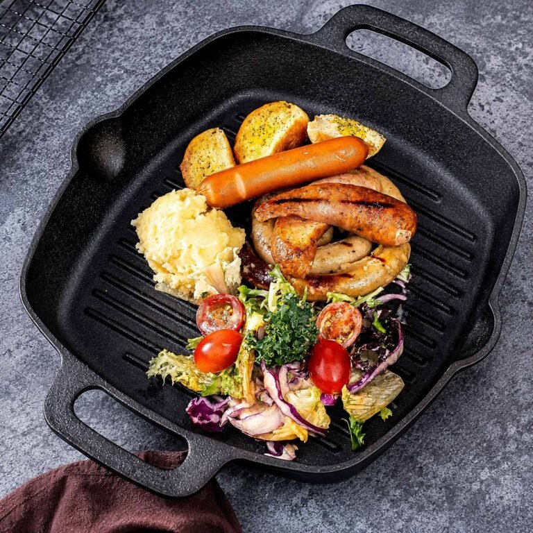 26cm Square Cast Iron Grill Pan | For Hotel Kitchens, Restaurant Kitchens, Commercial Kitchens & Industrial Kitchens iii