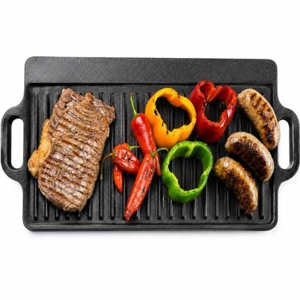 Wellmes Cast Iron Griddle Pan | For Hotel Kitchens, Restaurant Kitchens, Commercial Kitchens & Industrial Kitchens i