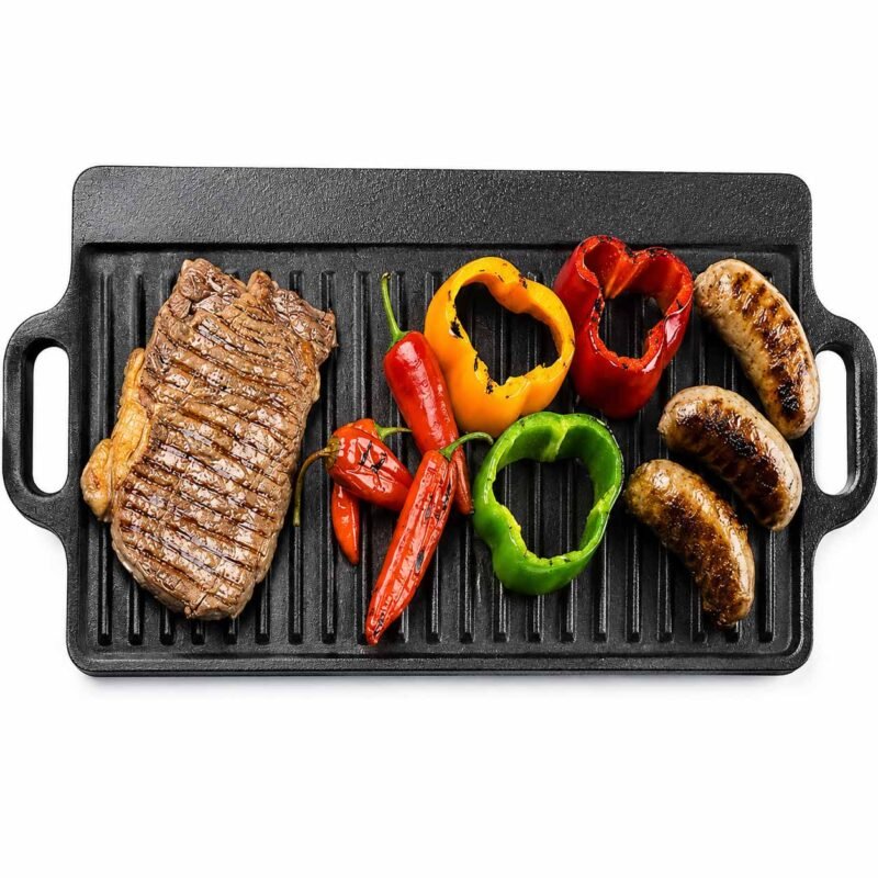 Wellmes Cast Iron Griddle Pan | For Hotel Kitchens, Restaurant Kitchens, Commercial Kitchens & Industrial Kitchens i
