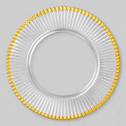 Acrylic Charger Plate with Gold Rim for Restaurants