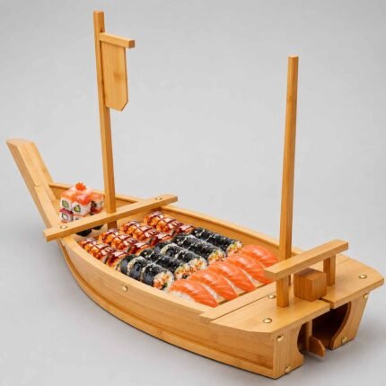 Seafood Serving Wooden Boat for Restaurant Kitchens