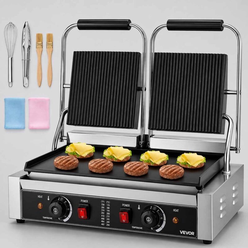 Double Panini Machine for Commercial Restaurant Kitchens