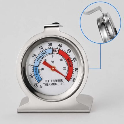 Refrigerator Freezer Thermometer – Stainless Steel Fridge Dial Temperature Gauge