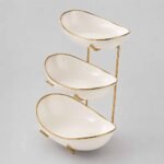 3 Tier Buffet Porcelain Serving Bowl for Commercial Kitchens