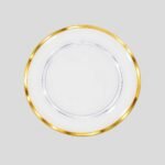 Acrylic Charger Plate with Gold Rim for Restaurants