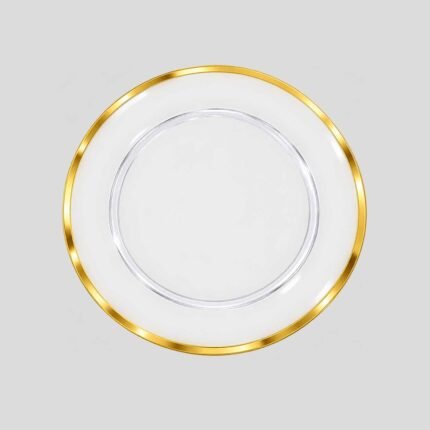 Acrylic Charger Plate with Gold Rim for Restaurants