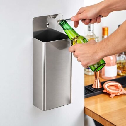 Stainless Steel Wall Mounted Bottle Top Catcher - Hotel & Restaurant Kitchen i
