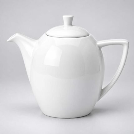 White Porcelain Beverage Pot With Lid 42.6cl - Hotel & Restaurant Kitchen