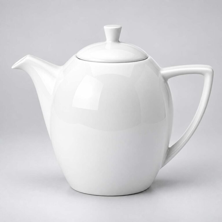 White Porcelain Beverage Pot With Lid 42.6cl - Hotel & Restaurant Kitchen