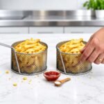 Round Stainless Steel Chips Deep Fryer Basket 203x102mm - Hotel & Restaurant Kitchen i