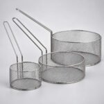 Round Stainless Steel Chips Deep Fryer Basket 203x102mm - Hotel & Restaurant Kitchen