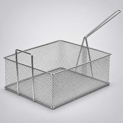 Square Stainless Steel Chips Deep Fryer Basket 400x300x150mm