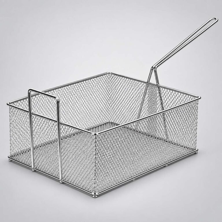 Square Stainless Steel Chips Deep Fryer Basket 400x300x150mm