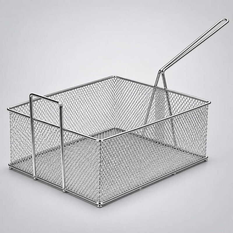 Square Stainless Steel Chips Deep Fryer Basket 400x300x150mm
