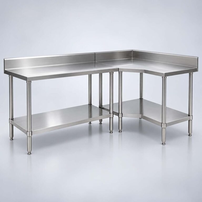 Stainless Steel Corner Table for Professional Kitchens 