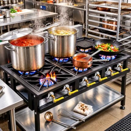 Commercial 6 Burner Staggered Boiling Table Gas for Professional Kitchens i