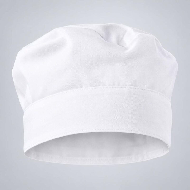 White Poly Cotton Beanie Chef's Cap – Professional Kitchen Headwear
