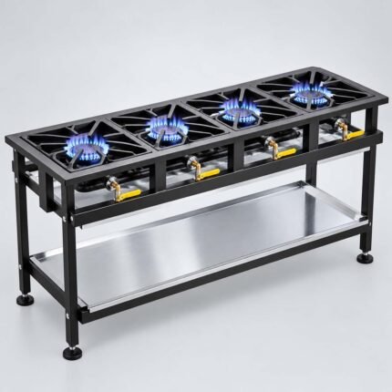 Commercial 4 Burner Straight Boiling Table Gas for Professional Kitchens 
