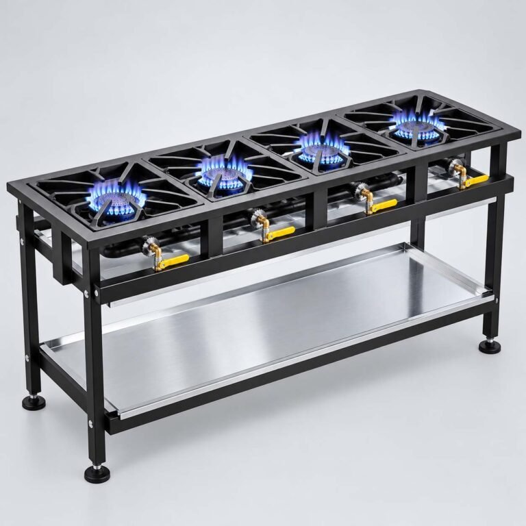 Commercial 4 Burner Straight Boiling Table Gas for Professional Kitchens 
