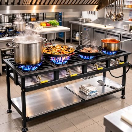 Commercial 4 Burner Straight Boiling Table Gas for Professional Kitchens i