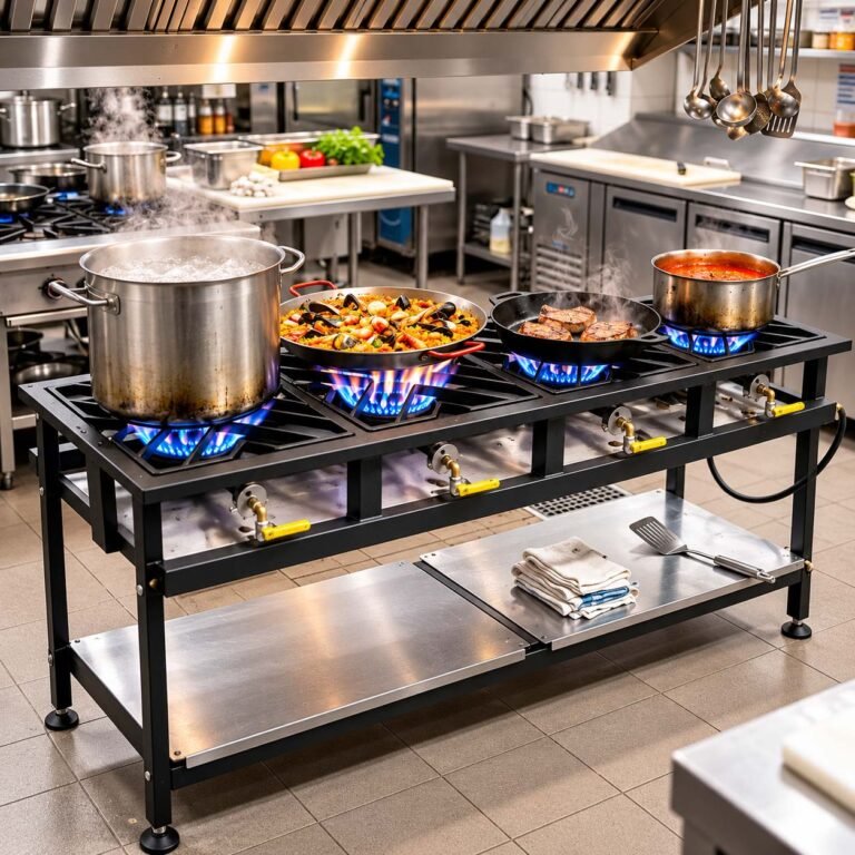 Commercial 4 Burner Straight Boiling Table Gas for Professional Kitchens  i